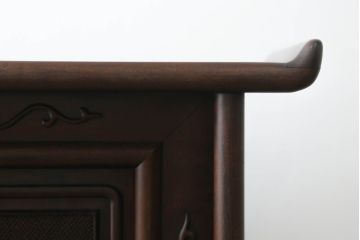 和製ビンテージ　総シタン材　落ち着いた佇まいと凝った意匠が素敵な茶棚(違い棚、飾り棚、収納棚、戸棚、ヴィンテージ)(R-075612)