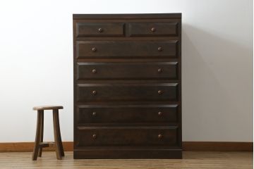 中古　美品　松本民芸家具　D型整理タンス　和洋どちらにも馴染む上品な佇まいのチェスト(整理タンス、洋服タンス、引き出し)(定価約38万円)(R-075613)