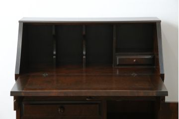 中古　北海道民芸家具　上質な作りが魅力のライティングビューロー(簿記机、ワークデスク、引き出し、在宅用、在宅ワーク用)(定価約34万円)(R-075615)