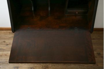 中古　北海道民芸家具　上質な作りが魅力のライティングビューロー(簿記机、ワークデスク、引き出し、在宅用、在宅ワーク用)(定価約34万円)(R-075615)