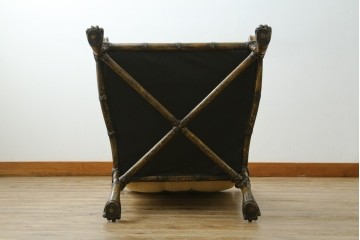 中古　美品　イギリス高級家具　THEODORE ALEXANDER(セオドア・アレキサンダー)　威厳のあるライオンズパウフットが印象的なアームチェア　(R-075626)
