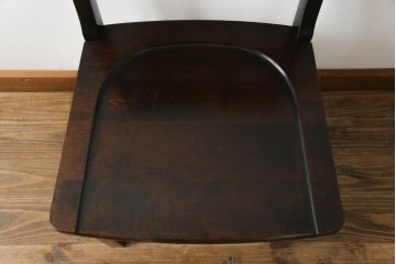 中古　北海道民芸家具　HM620　滑らかな木肌が上品なダイニングチェア(椅子、イス、板座チェア、ラダーバックチェア)(R-075629)