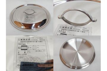スイス製　Spring　スプリング社　クリスタルGL　ソテーパン(24cm)　片手鍋(18cm)　両手深型鍋(20cm)　キッチンウェア3点セット(CRISTAL、料理ブック付き、箱付き、スターターセット)(R-075641)
