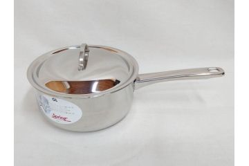 スイス製　Spring　スプリング社　クリスタルGL　ソテーパン(24cm)　片手鍋(18cm)　両手深型鍋(20cm)　キッチンウェア3点セット(CRISTAL、料理ブック付き、箱付き、スターターセット)(R-075641)