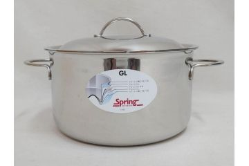 スイス製　Spring　スプリング社　クリスタルGL　ソテーパン(24cm)　片手鍋(18cm)　両手深型鍋(20cm)　キッチンウェア3点セット(CRISTAL、料理ブック付き、箱付き、スターターセット)(R-075641)