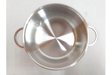 スイス製　Spring　スプリング社　クリスタルGL　ソテーパン(24cm)　片手鍋(18cm)　両手深型鍋(20cm)　キッチンウェア3点セット(CRISTAL、料理ブック付き、箱付き、スターターセット)(R-075641)
