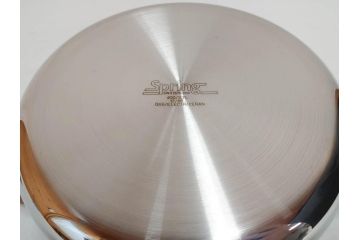 スイス製　Spring　スプリング社　クリスタルGL　ソテーパン(24cm)　片手鍋(18cm)　両手深型鍋(20cm)　キッチンウェア3点セット(CRISTAL、料理ブック付き、箱付き、スターターセット)(R-075641)