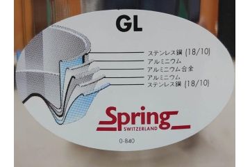 スイス製　Spring　スプリング社　クリスタルGL　ソテーパン(24cm)　片手鍋(18cm)　両手深型鍋(20cm)　キッチンウェア3点セット(CRISTAL、料理ブック付き、箱付き、スターターセット)(R-075641)