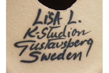 北欧雑貨　リサ・ラーソン　Lisa Larson　ミア(Mia)　キャット　猫　ねこ　ネコ　見上げる表情と丸いフォルムが愛らしいオブジェ(置物、陶器、ホワイト、グレー)(R-075645)