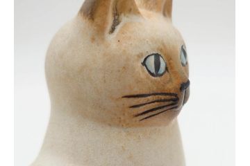 北欧雑貨　リサ・ラーソン　Lisa Larson　マンズ(Mans)　キャット　猫　ねこ　ネコ　気品溢れる佇まいが魅力のオブジェ(置物、陶器、ホワイト、ブラウン)(R-075646)