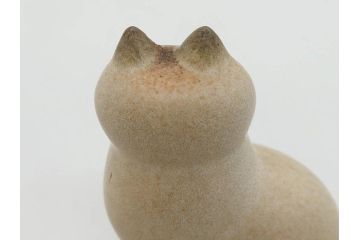 北欧雑貨　リサ・ラーソン　Lisa Larson　ミア(Mia)　マンズ(Mans)　キャット　猫　ねこ　ネコ　小振りで可愛らしいオブジェ3点セット(置物、陶器、ホワイト、ブラウン)(R-075647)