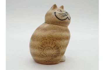 北欧雑貨　リサ・ラーソン　Lisa Larson　ミア(Mia)　マンズ(Mans)　キャット　猫　ねこ　ネコ　小振りで可愛らしいオブジェ3点セット(置物、陶器、ホワイト、ブラウン)(R-075647)