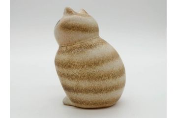 北欧雑貨　リサ・ラーソン　Lisa Larson　ミア(Mia)　マンズ(Mans)　キャット　猫　ねこ　ネコ　小振りで可愛らしいオブジェ3点セット(置物、陶器、ホワイト、ブラウン)(R-075647)