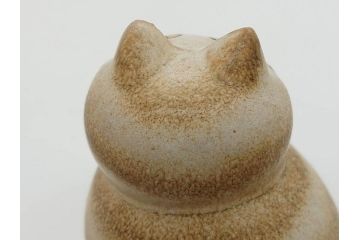 北欧雑貨　リサ・ラーソン　Lisa Larson　ミア(Mia)　マンズ(Mans)　キャット　猫　ねこ　ネコ　小振りで可愛らしいオブジェ3点セット(置物、陶器、ホワイト、ブラウン)(R-075647)