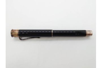 デンマーク　GEORG JENSEN(ジョージ・ジェンセン)　M18K(18金)　925S　万年筆(METAL、DENMARK、シルバー、SILVER、筆記具、文具、箱付き)(R-075649)
