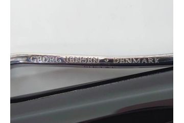 デンマーク　GEORG JENSEN(ジョージ・ジェンセン)　M18K(18金)　925S　万年筆(METAL、DENMARK、シルバー、SILVER、筆記具、文具、箱付き)(R-075649)