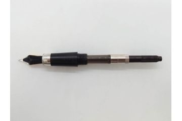 デンマーク　GEORG JENSEN(ジョージ・ジェンセン)　M18K(18金)　925S　万年筆(METAL、DENMARK、シルバー、SILVER、筆記具、文具、箱付き)(R-075649)