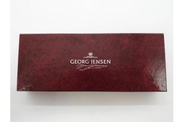 デンマーク　GEORG JENSEN(ジョージ・ジェンセン)　M18K(18金)　925S　万年筆(METAL、DENMARK、シルバー、SILVER、筆記具、文具、箱付き)(R-075649)