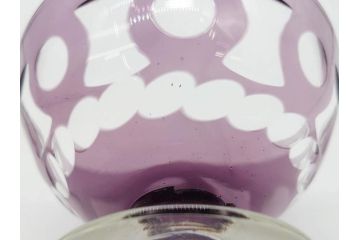 昭和初期　色被せ　切子　紫　上品な色合いが美しいグラス4客セット(デザートカップ、氷コップ、硝子、ガラス)(R-075652)