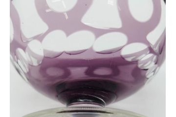 昭和初期　色被せ　切子　紫　上品な色合いが美しいグラス4客セット(デザートカップ、氷コップ、硝子、ガラス)(R-075652)
