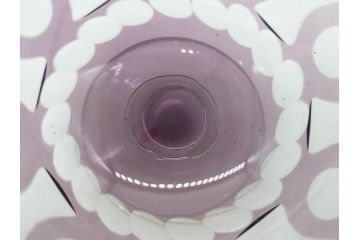 昭和初期　色被せ　切子　紫　上品な色合いが美しいグラス4客セット(デザートカップ、氷コップ、硝子、ガラス)(R-075652)