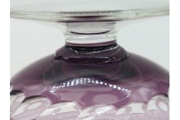 昭和初期　色被せ　切子　紫　上品な色合いが美しいグラス4客セット(デザートカップ、氷コップ、硝子、ガラス)(R-075652)