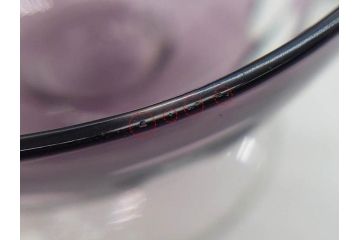 昭和初期　色被せ　切子　紫　上品な色合いが美しいグラス4客セット(デザートカップ、氷コップ、硝子、ガラス)(R-075652)