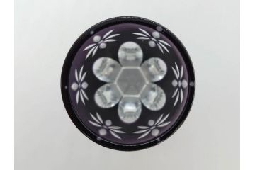 昭和初期　江戸 切子　色被せガラス　赤　紫　様々なカットが施された優美な印象の水差し&グラス12客セット(カットガラス、硝子、ピッチャー、カラフェ、コップ)(R-075653)