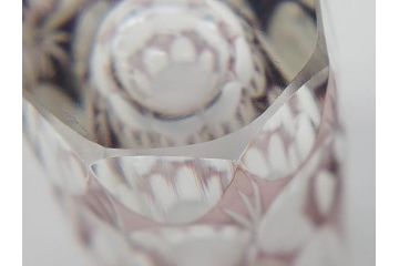 昭和初期　江戸 切子　色被せガラス　赤　紫　様々なカットが施された優美な印象の水差し&グラス12客セット(カットガラス、硝子、ピッチャー、カラフェ、コップ)(R-075653)
