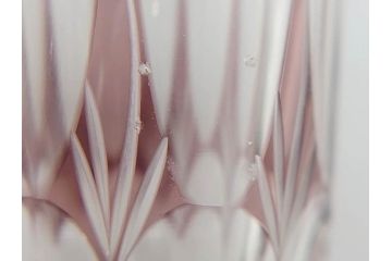 昭和初期　江戸 切子　色被せガラス　赤　紫　様々なカットが施された優美な印象の水差し&グラス12客セット(カットガラス、硝子、ピッチャー、カラフェ、コップ)(R-075653)