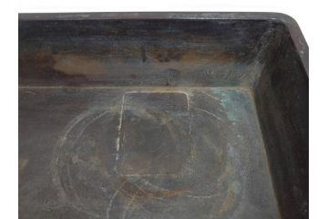 時代物　金工　嶺雲鋳　龍文　細部まで施された意匠が目を惹く水盤(銅製、盆栽鉢、花器)(R-075654)