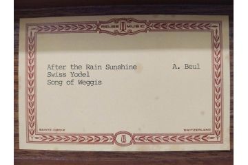 スイス製　リュージュ社　REUGE MUSIC　50弁　シンプルながらも上品な雰囲気漂うオルゴール(A.Beul、After the Rain Sunshine、Swiss Yodel、Song of Weggis)(R-075656)