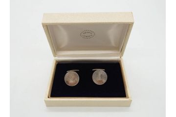 デンマーク　GEORG JENSEN(ジョージ・ジェンセン)　925 SILVER　ネクタイピン1点&カフス4点セット(カフリンクス、カフスボタン、アクセサリー、DENMARK、シルバー、ケース付き、76A、103、95、92、80)(R-075657)
