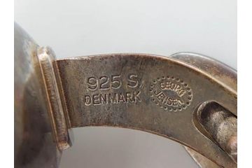 デンマーク　GEORG JENSEN(ジョージ・ジェンセン)　925 SILVER　ネクタイピン1点&カフス4点セット(カフリンクス、カフスボタン、アクセサリー、DENMARK、シルバー、ケース付き、76A、103、95、92、80)(R-075657)