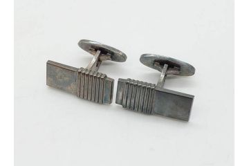 デンマーク　GEORG JENSEN(ジョージ・ジェンセン)　925 SILVER　ネクタイピン1点&カフス4点セット(カフリンクス、カフスボタン、アクセサリー、DENMARK、シルバー、ケース付き、76A、103、95、92、80)(R-075657)
