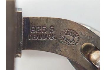 デンマーク　GEORG JENSEN(ジョージ・ジェンセン)　925 SILVER　ネクタイピン1点&カフス4点セット(カフリンクス、カフスボタン、アクセサリー、DENMARK、シルバー、ケース付き、76A、103、95、92、80)(R-075657)