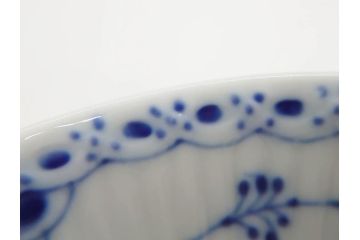 デンマーク　ROYAL COPENHAGEN(ロイヤルコペンハーゲン)　ブルーフルーテッド　ハーフレース　プレイン　リーフディッシュ・オープンシュガー・ボウル・絵皿(小皿)　まとめて10点セット(プレート、変形皿、洋食器)(R-075659)
