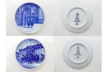 デンマーク　ROYAL COPENHAGEN(ロイヤルコペンハーゲン)　ブルーフルーテッド　ハーフレース　プレイン　リーフディッシュ・オープンシュガー・ボウル・絵皿(小皿)　まとめて10点セット(プレート、変形皿、洋食器)(R-075659)