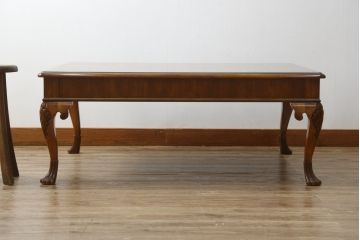 中古　美品　DREXEL HERITAGE(ドレクセルヘリテイジ)　なめらかな猫脚が目を惹くセンターテーブル(ローテーブル、リビングテーブル)(R-075665)