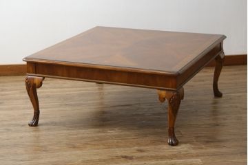中古　美品　DREXEL HERITAGE(ドレクセルヘリテイジ)　なめらかな猫脚が目を惹くセンターテーブル(ローテーブル、リビングテーブル)(R-075665)