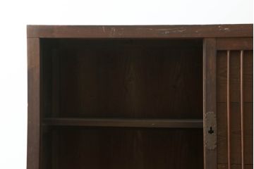 和製アンティーク　希少な幅サイズ!!　前面欅(ケヤキ)材と杉(スギ)材　上質な和の空間を演出する収納箪笥サイドボード(夜具箪笥、布団箪笥、水屋たんす、サイドキャビネット、食器棚、収納棚、戸棚)(R-075677)