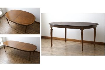 中古　希少モデル!!　DREXEL HERITAGE(ドレクセルヘリテイジ)　Grand Villa(グランドヴィラ)　凝った天板のデザインがおしゃれなダイニングテーブル(エクステンションテーブル、パーティーテーブル、4人掛け、6人掛け)(R-075679)