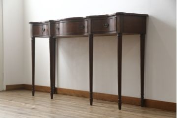中古　美品　ドレクセル　DREXEL HERITAGE(ドレクセルヘリテイジ)　洗練された上品なデザインが魅力のコンソールテーブル(平机、引き出、サイドテーブル)(R-075680)