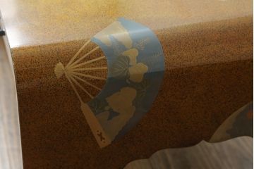 和製ビンテージ　最高級　輪島塗り　梨地の繊細な色づかいが美しい文机(座机、ローテーブル、センターテーブル、在宅用、在宅ワーク用、ヴィンテージ)(R-075682)