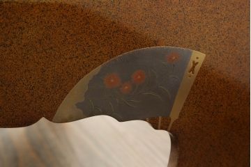 和製ビンテージ　最高級　輪島塗り　梨地の繊細な色づかいが美しい文机(座机、ローテーブル、センターテーブル、在宅用、在宅ワーク用、ヴィンテージ)(R-075682)