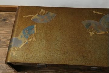 和製ビンテージ　最高級　輪島塗り　梨地の繊細な色づかいが美しい文机(座机、ローテーブル、センターテーブル、在宅用、在宅ワーク用、ヴィンテージ)(R-075682)