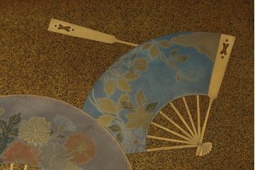 和製ビンテージ　最高級　輪島塗り　梨地の繊細な色づかいが美しい文机(座机、ローテーブル、センターテーブル、在宅用、在宅ワーク用、ヴィンテージ)(R-075682)