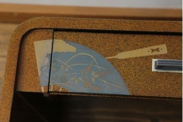 和製ビンテージ　最高級　輪島塗り　梨地の繊細な色づかいが美しい文机(座机、ローテーブル、センターテーブル、在宅用、在宅ワーク用、ヴィンテージ)(R-075682)