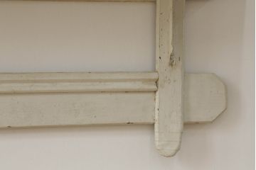 フランスアンティーク　古いペイントがレトロおしゃれなウォールラック(壁掛け飾り棚、吊り棚、ウォールシェルフ、ウッドシェルフ、木製ラック)(R-075683)