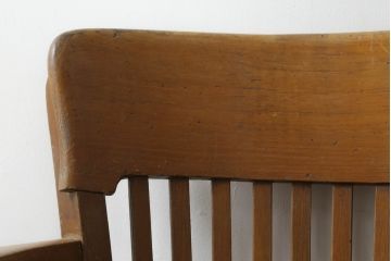 イギリスアンティーク　オーク材　バーチ材　古い木味のぬくもり感じる回転チェア(回転いす、イス、アームチェア、英国)(R-075687)